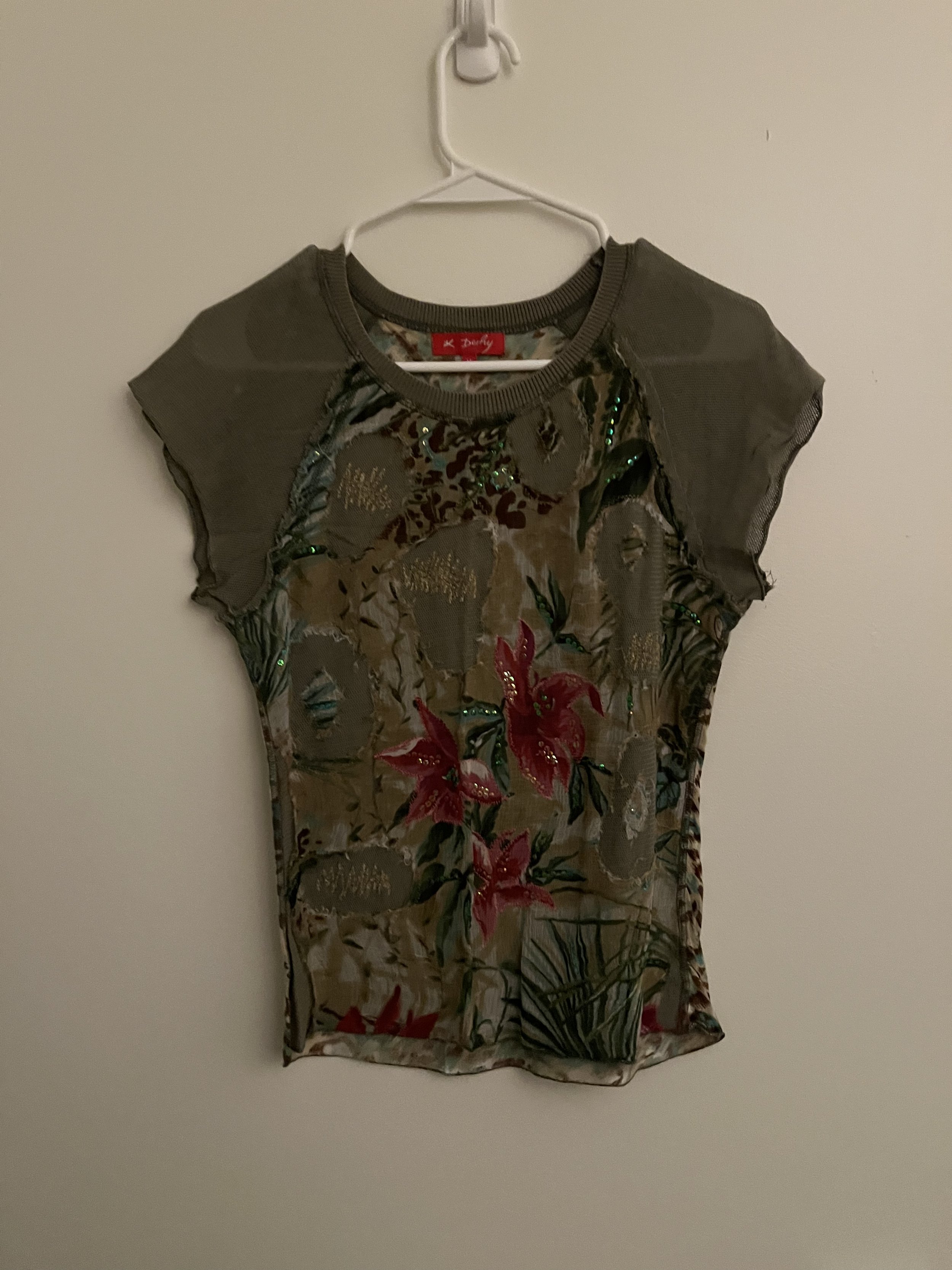 Derhy Leopard Orchid Top