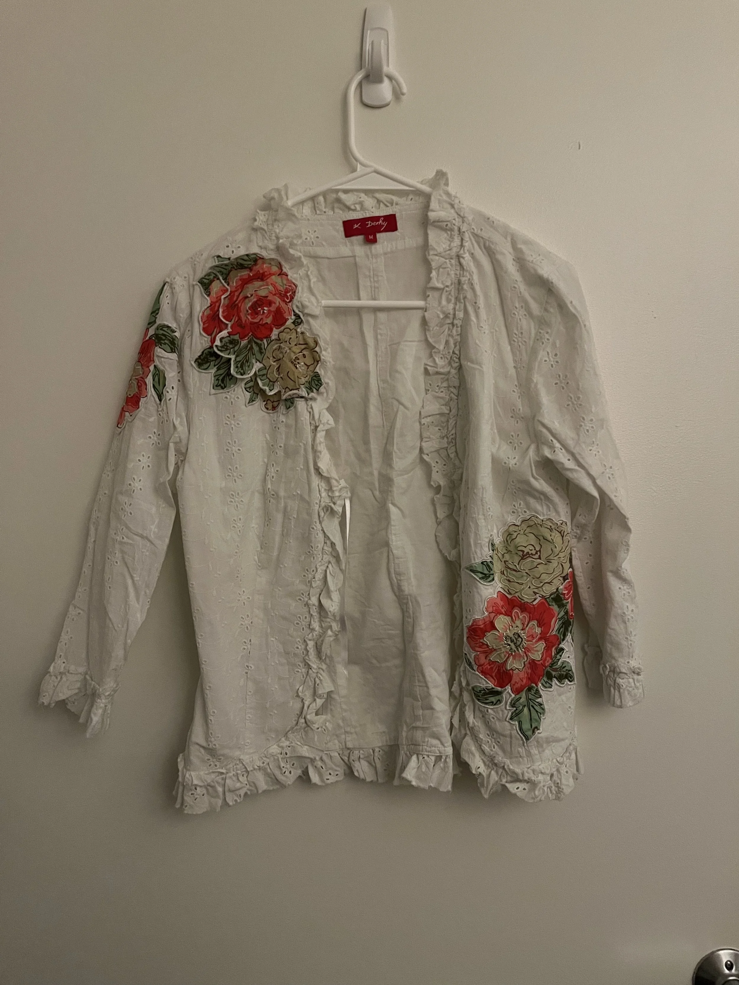 Derhy White Embroidered Blouse