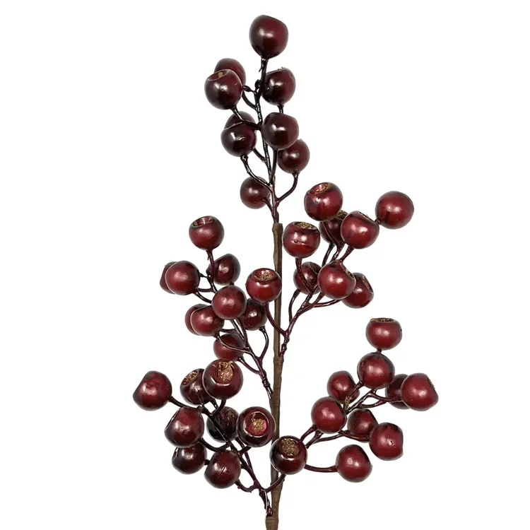 Grand Pod Berry Spray 24'' - Burgundy