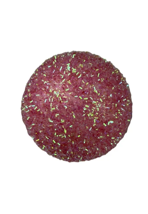4" Pink Iridescent Glitter Ball Ornament