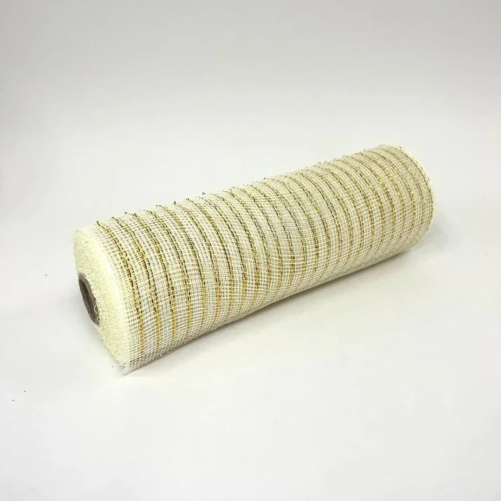 Ivory - Deco Mesh Solid Color -  10 Inch x 10 Yards