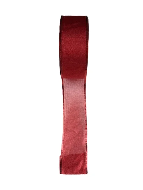 Metallic Nylon Ribbon – Maroon/Burgundy (2½” × 75 ft)