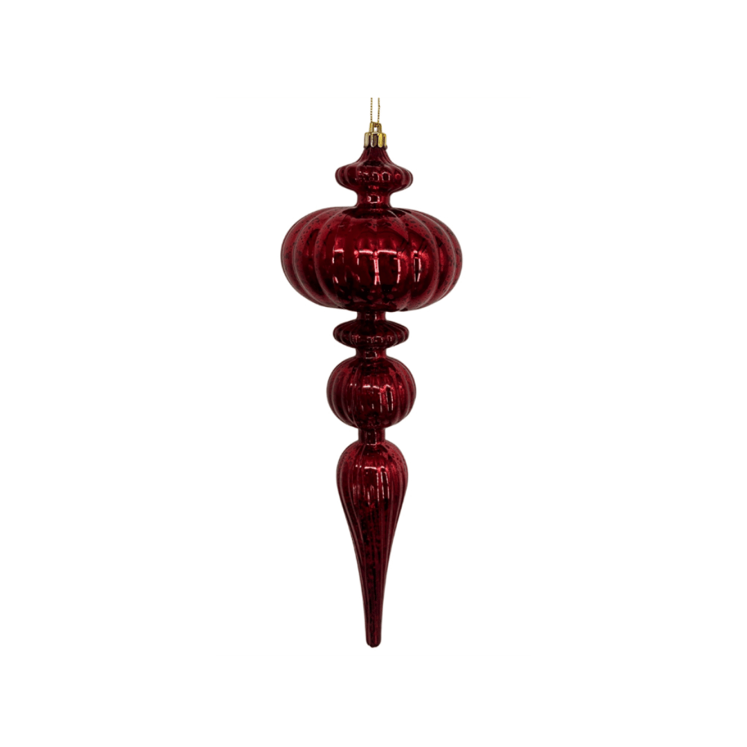 Mercury Finish Grand Plastic Finial 12'' - Burgundy