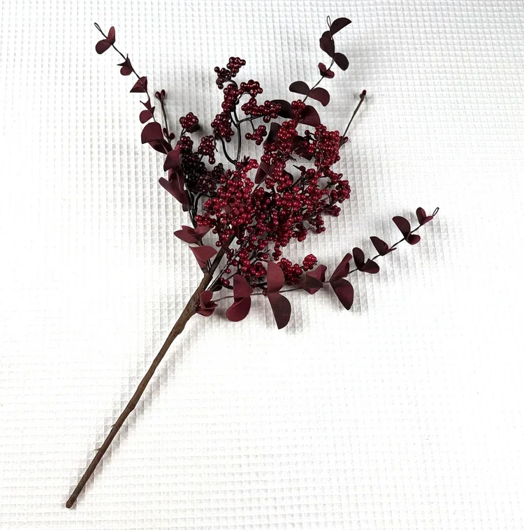 Burgundy Berry Boxwood Spray — 18 in.
