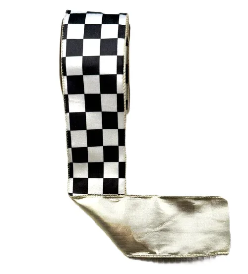 black-white-checkered-gold-ribbon-2.5x10yds.webp