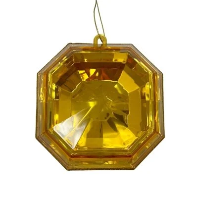 Acrylic Square Precious Gem Ornament - Gold 6”