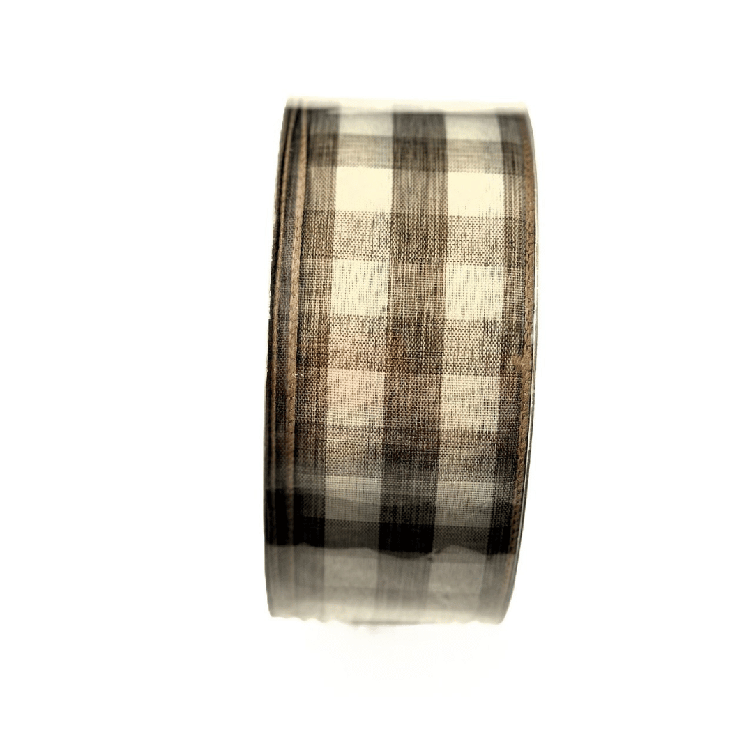 Brown & Creme Value Ribbon – 2½” × 50 yards