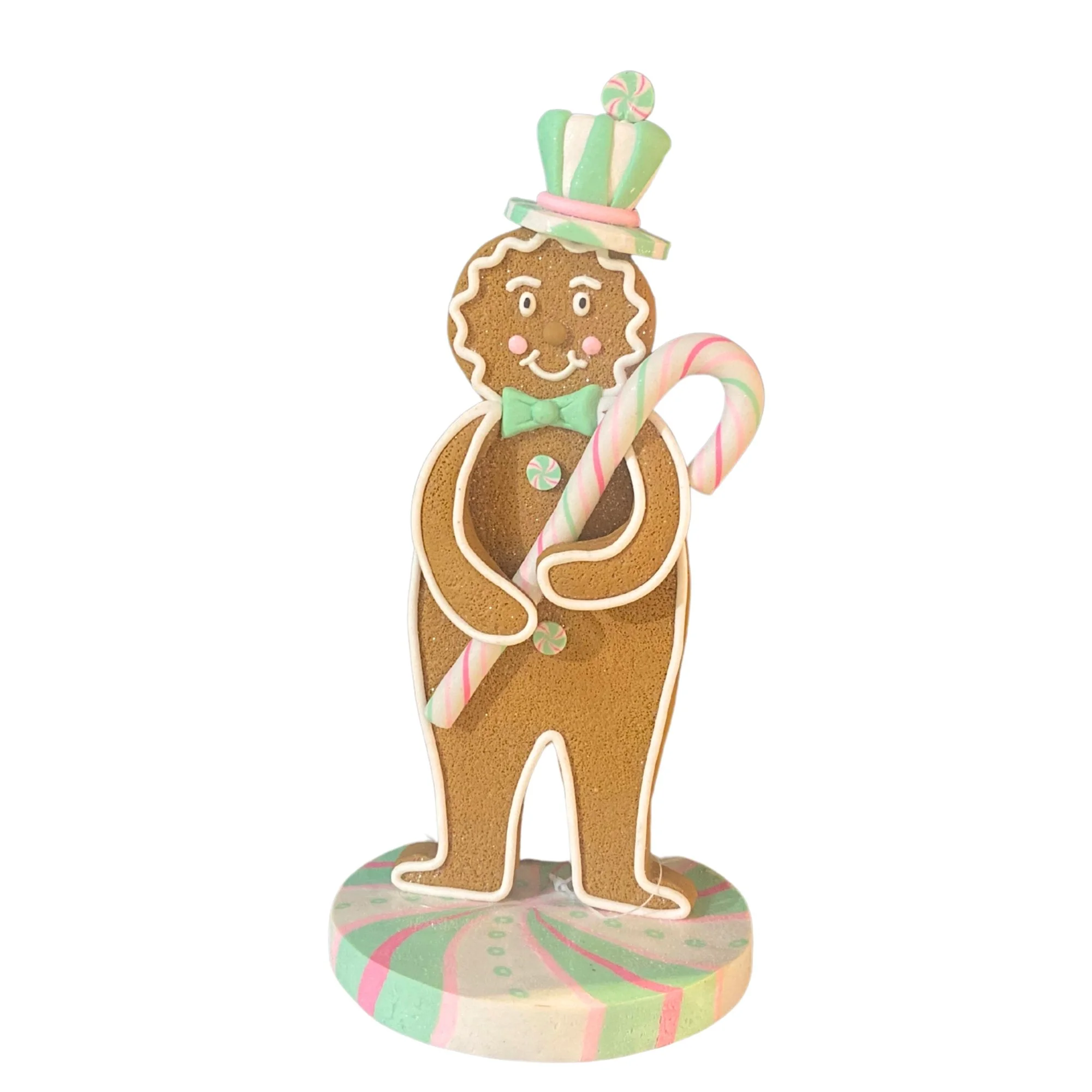 Mint Candy Gingerbread Man Table Top 9" tall