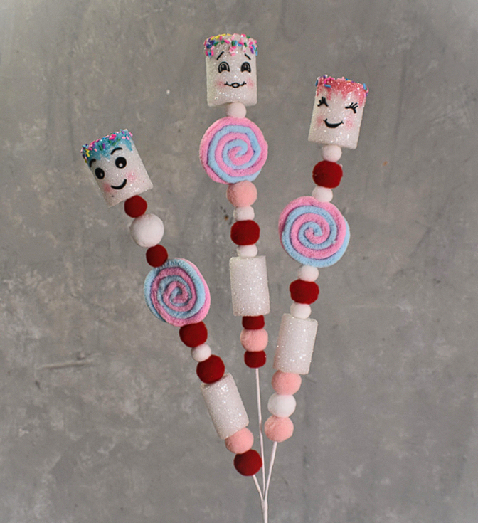Happy Marshmallow Confection Chenille Icing Spray x 3 28" - Multi