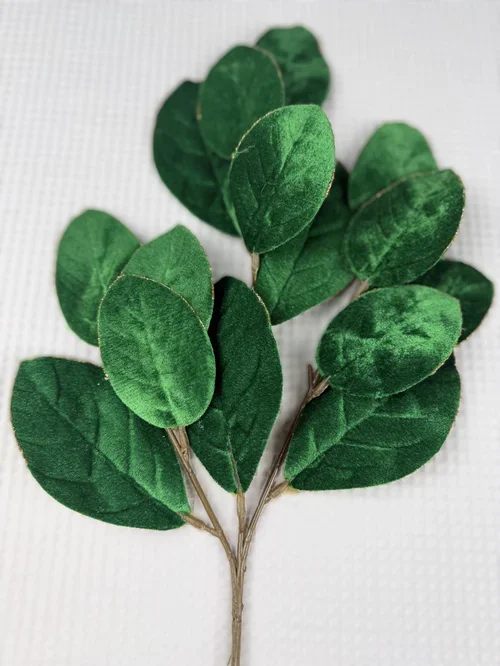 Emerald Velvet Leaf Stem – 23 in.