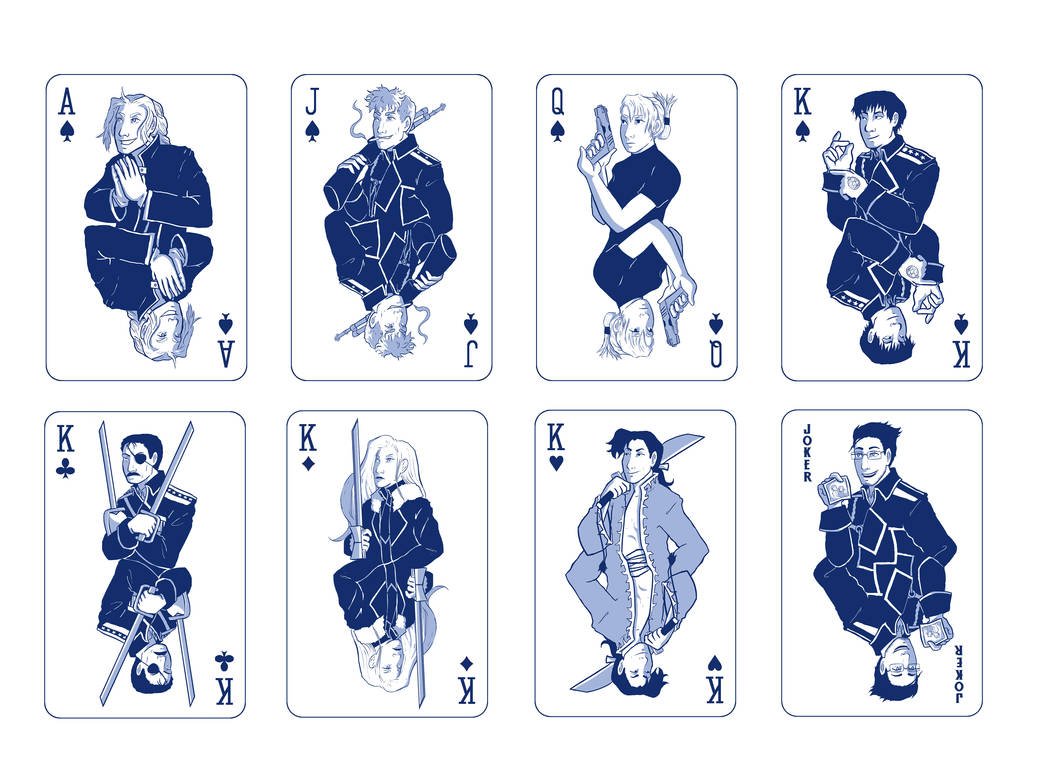 Fullmetal Alchemist Playing Cards, Digital Illustration, 2017