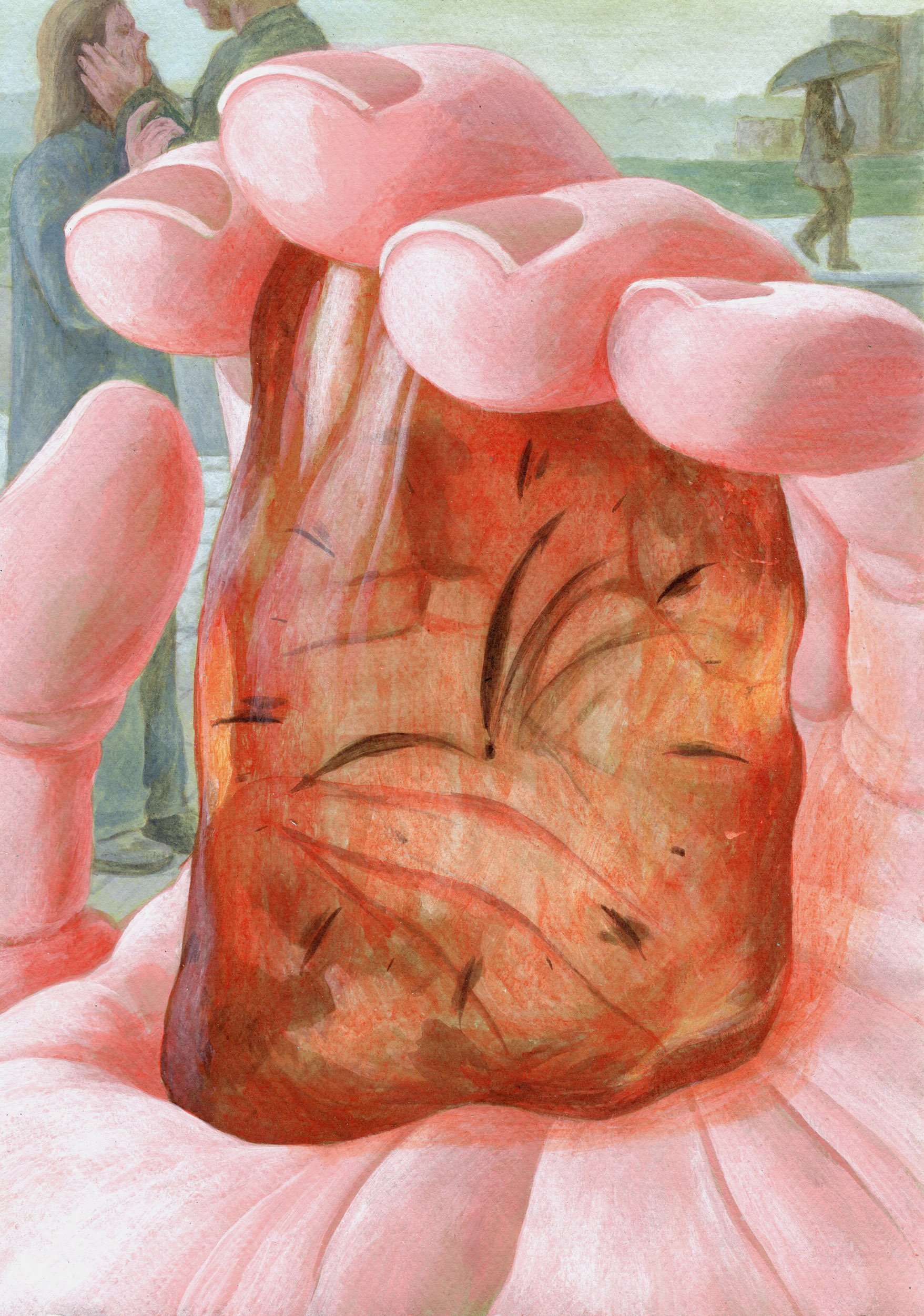 Alicja Pakosz "Time Will Tell", acrylic on paper, 29,7 × 21 cm, 2025