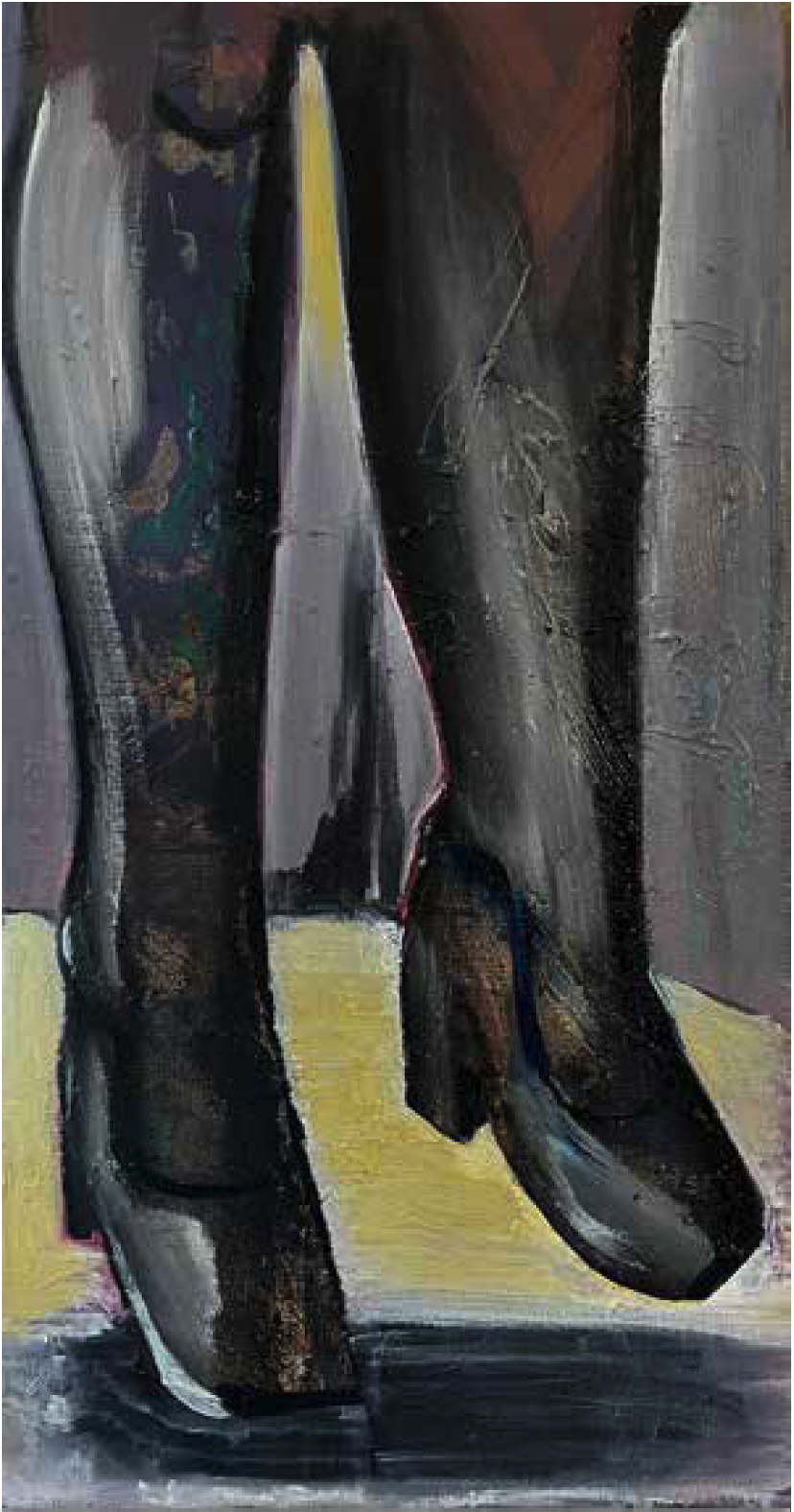 Wiktoria Kieniksman, "Checkpoints", oil on canvas, 35 × 65 cm, 2024