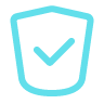 Icon of a checkmark inside a blue checkmark in a circle