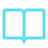 Icon of an open book with a black outline