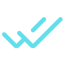 Blue checkmark and upward trending arrow