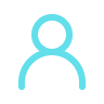 Outline of a person's head and shoulders icon.