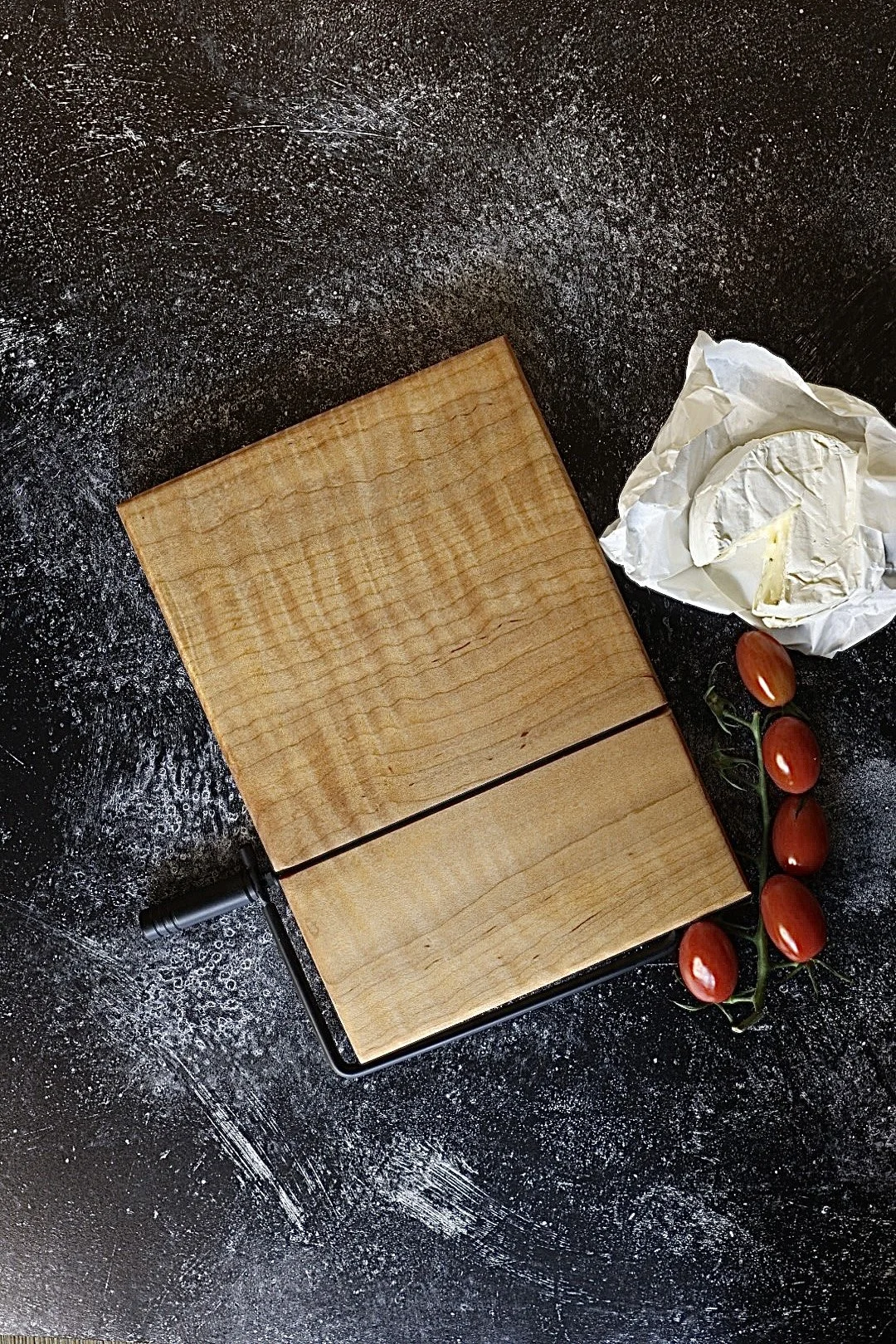 Elegant Cheese Board with Built-In Slicer
