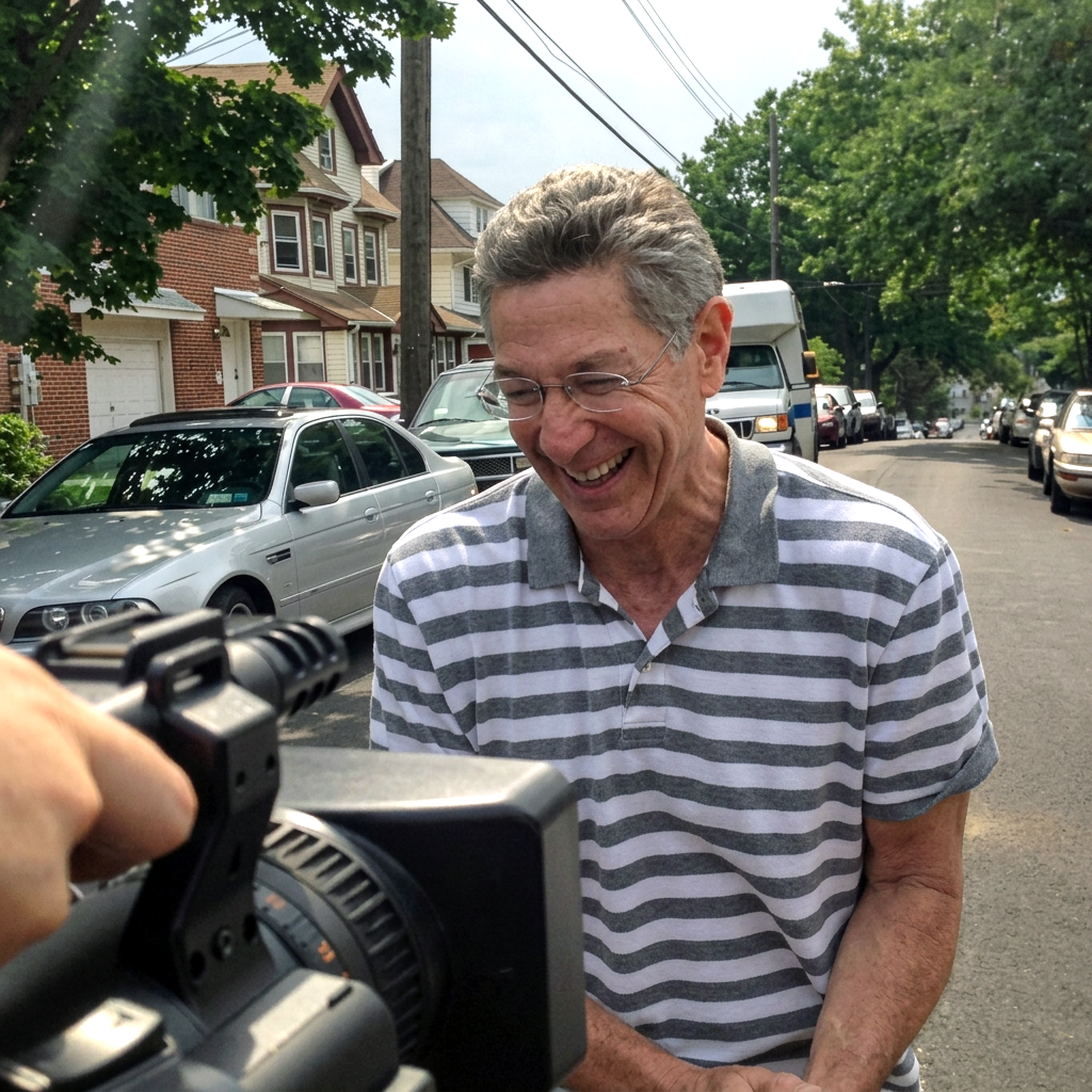 Ashrita Furman: Ashrita Furman being filmed on a residential street for the documentary Skipping Joy.