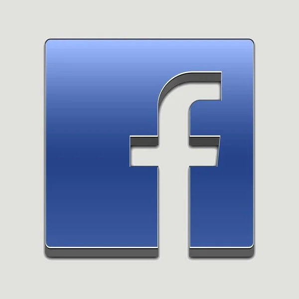Facebook logo with a broken or missing part.