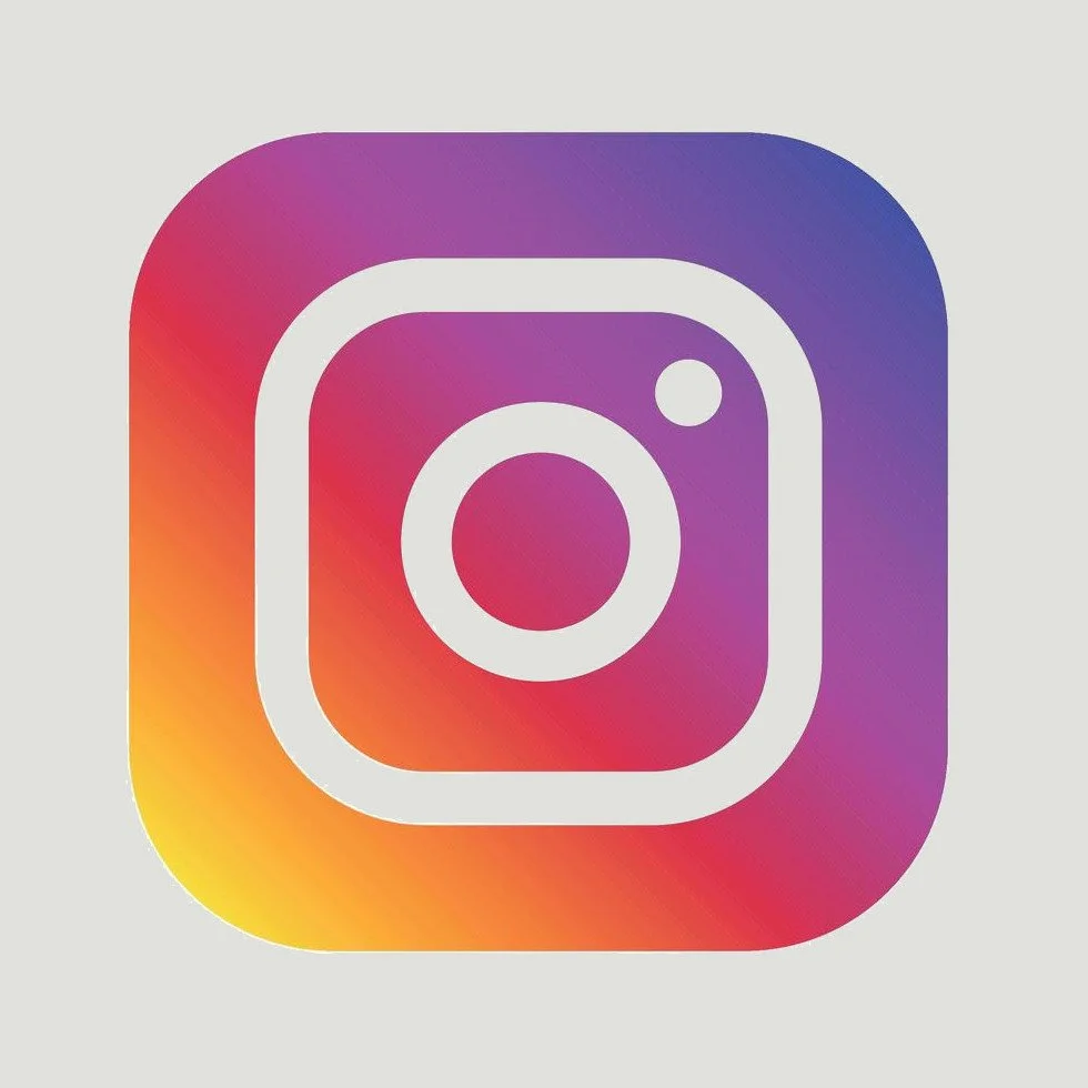Instagram logo with colorful gradient background.