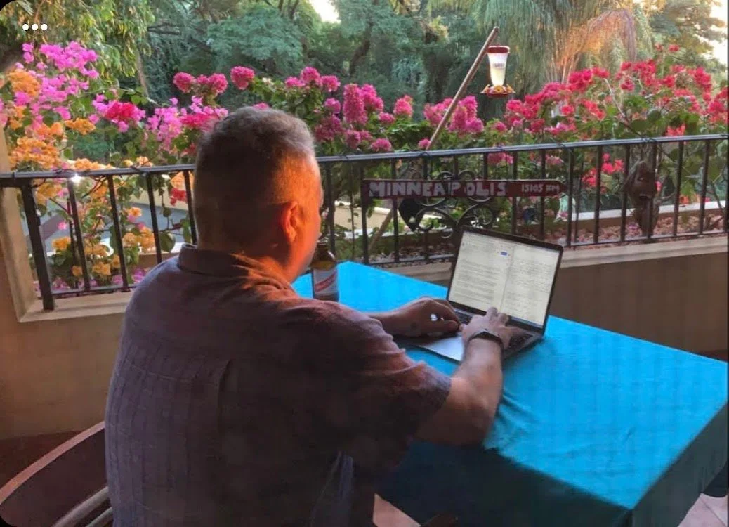 Writing on the balcony: Jamaica