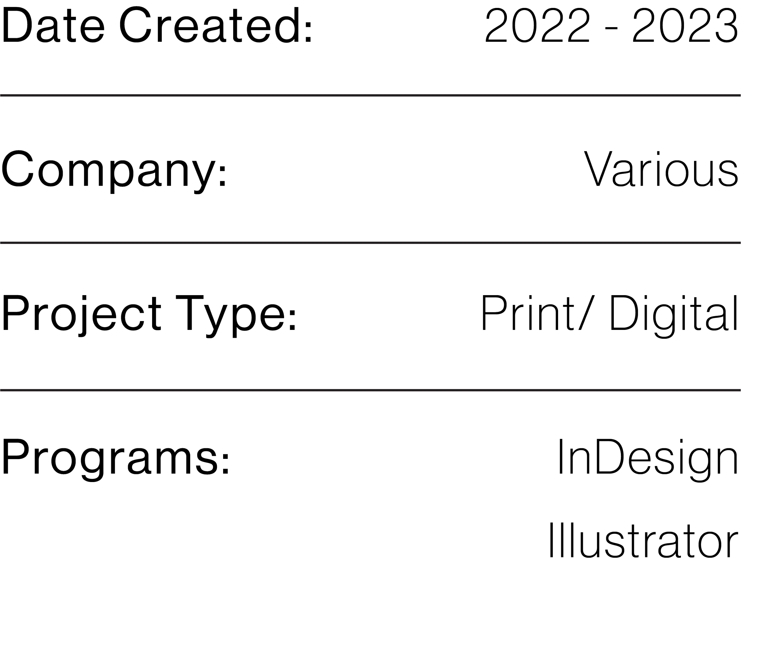 A black and white image of a form with fields for 'Date Created', 'Company', 'Project Type', 'Programs', and 'Illustrator', with handwritten entries in some fields.