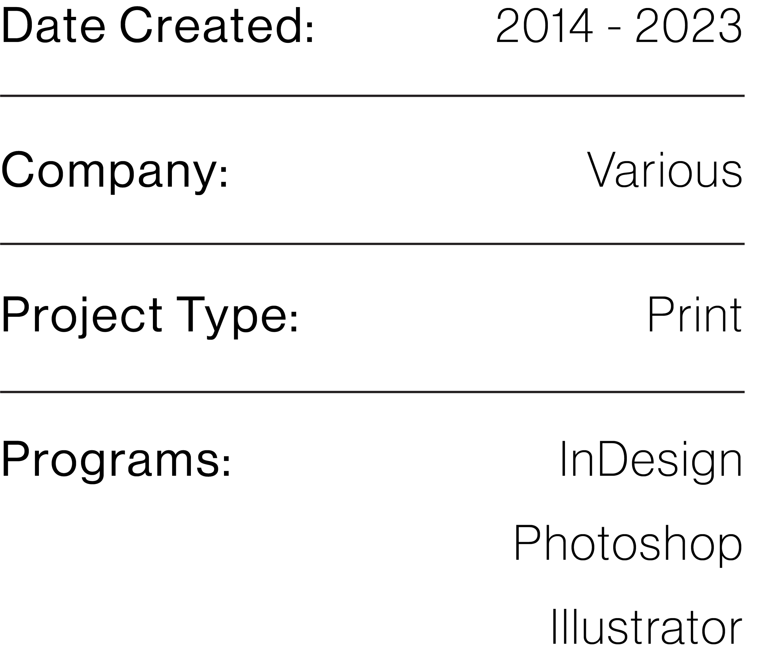 Blank black background with white text indicating creation date, company, project, and program details in a technical or presentation style.