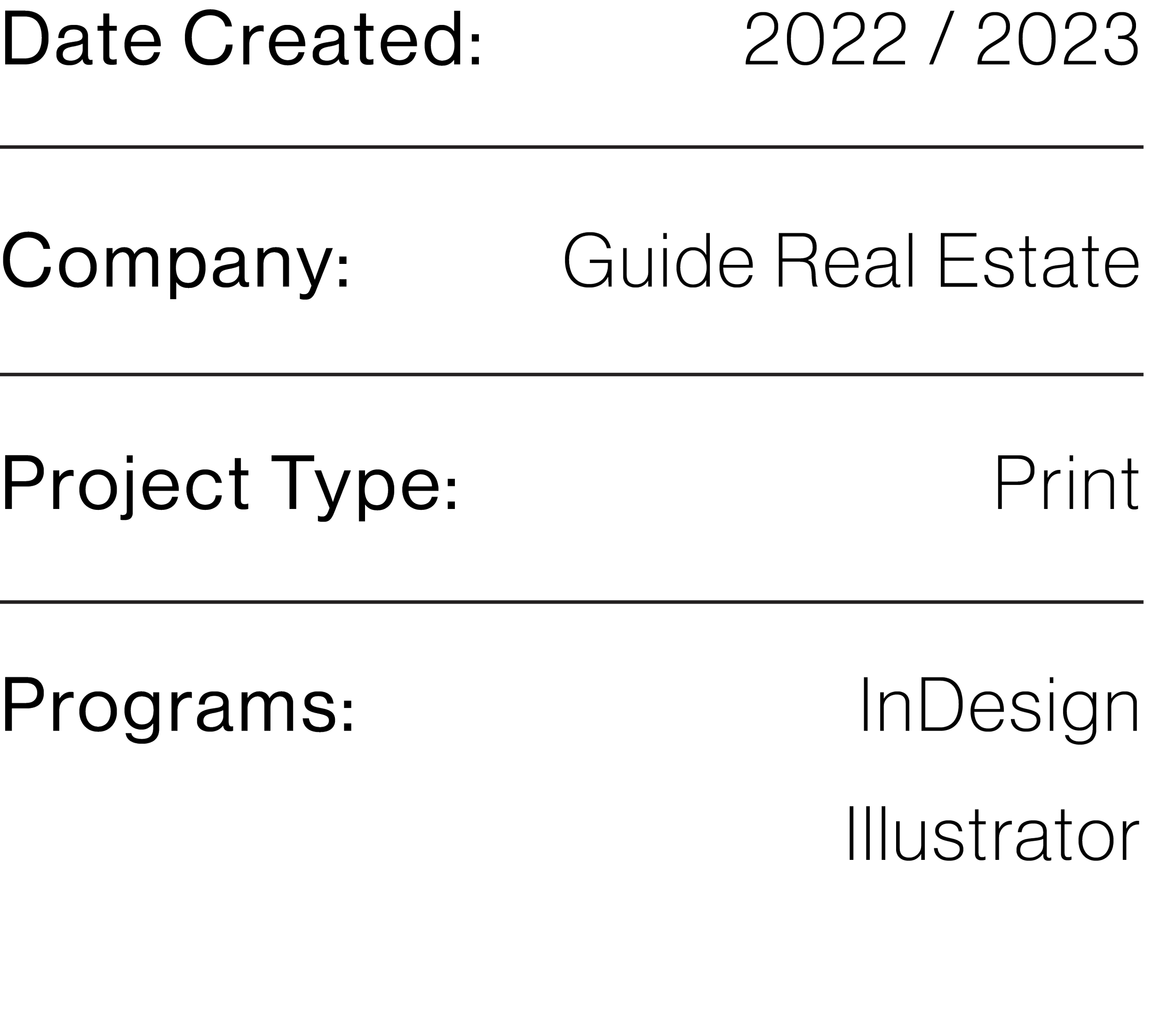 An empty spreadsheet form with headings for date created, company, project type, program, and illustration, with blank lines for filled-in responses.