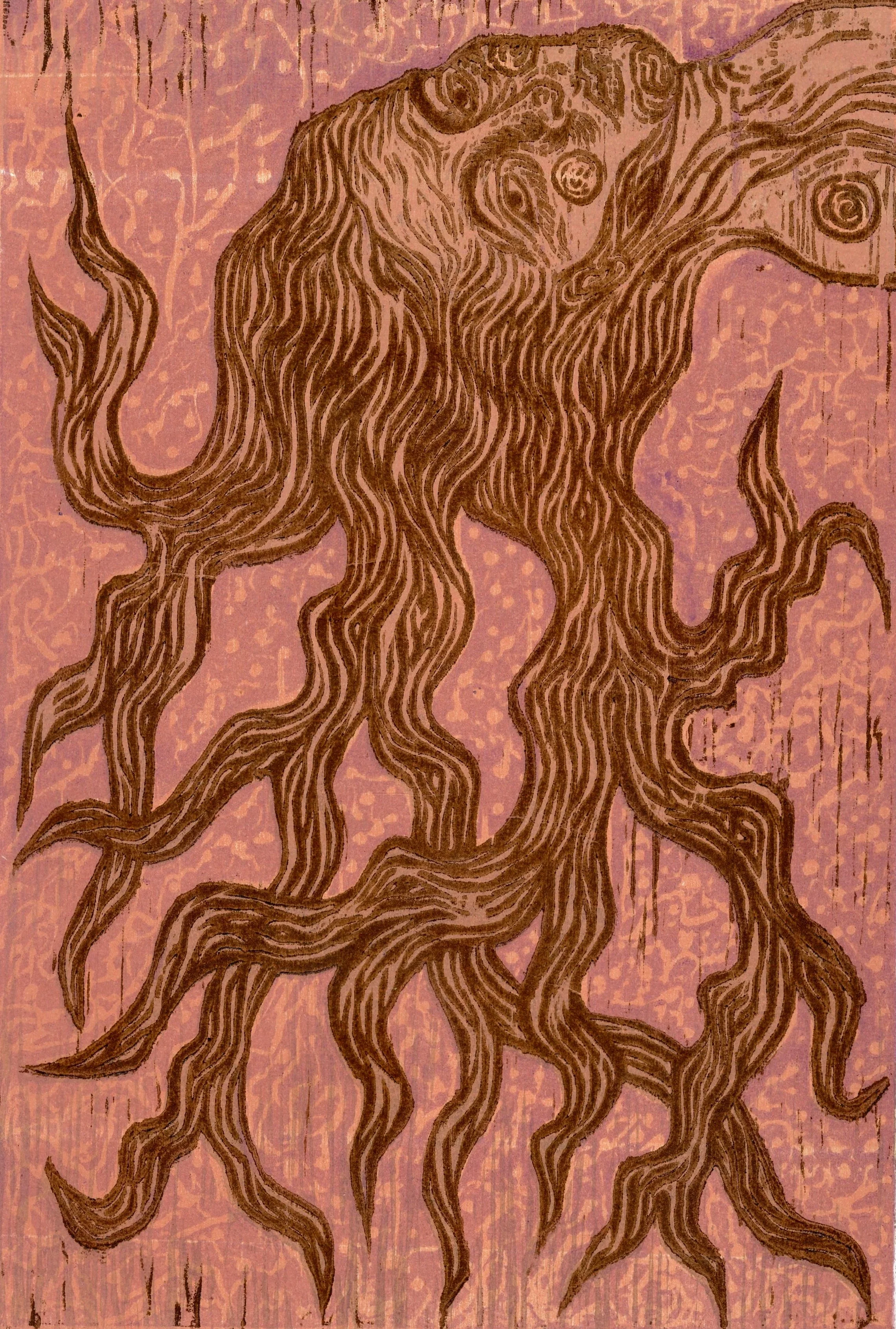 2024 𖦹 2 layer woodcut relief