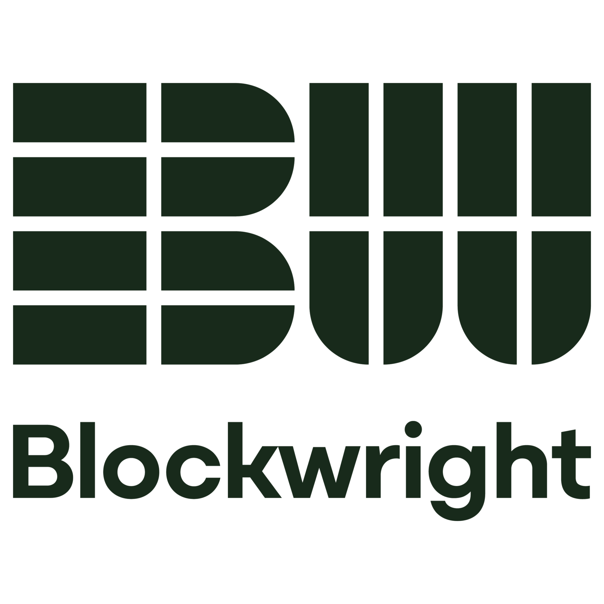 The image features the phrase "Blockwright" written in large, bold font with a black background.