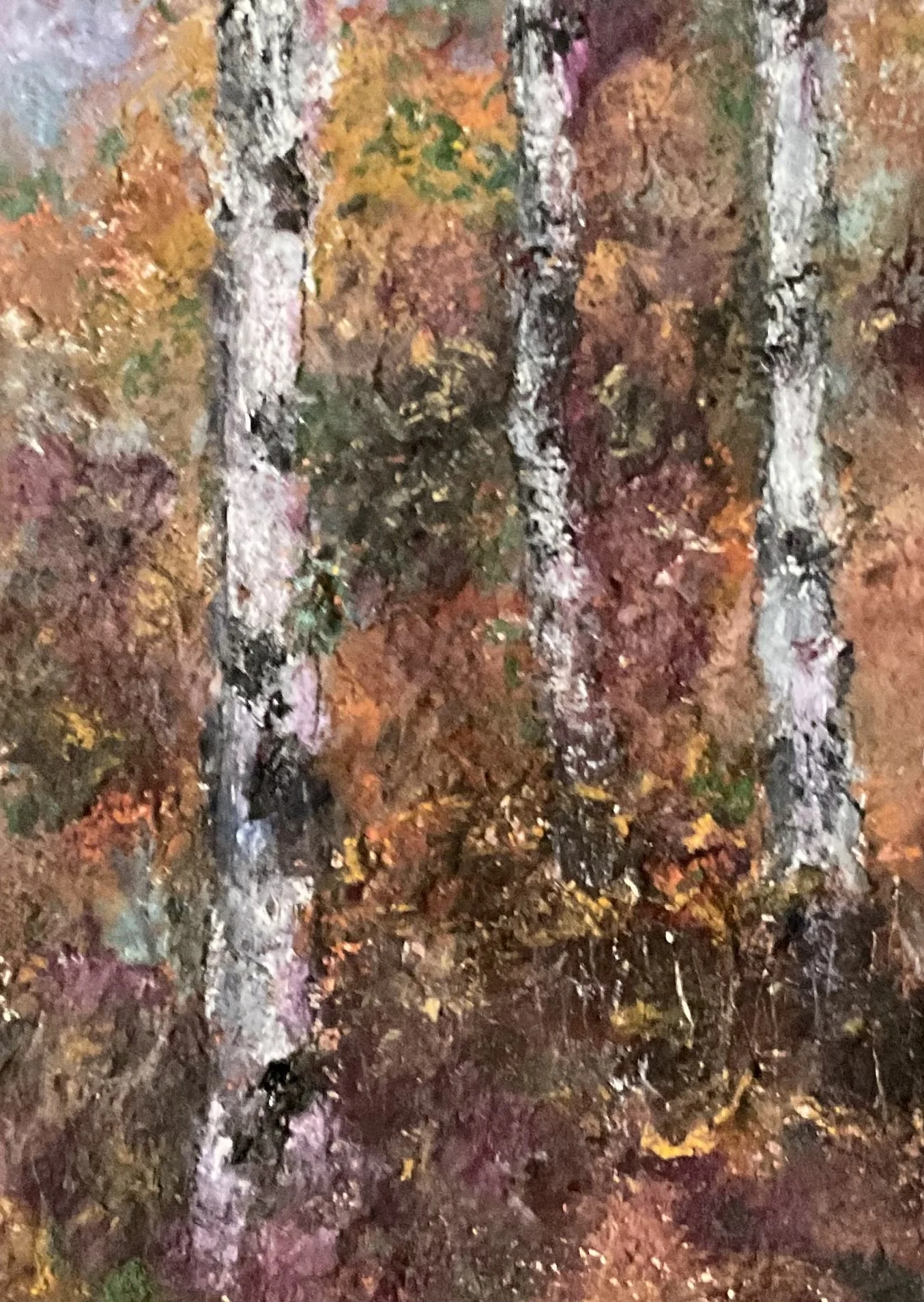 Textured Forest Landscape Oil Painting