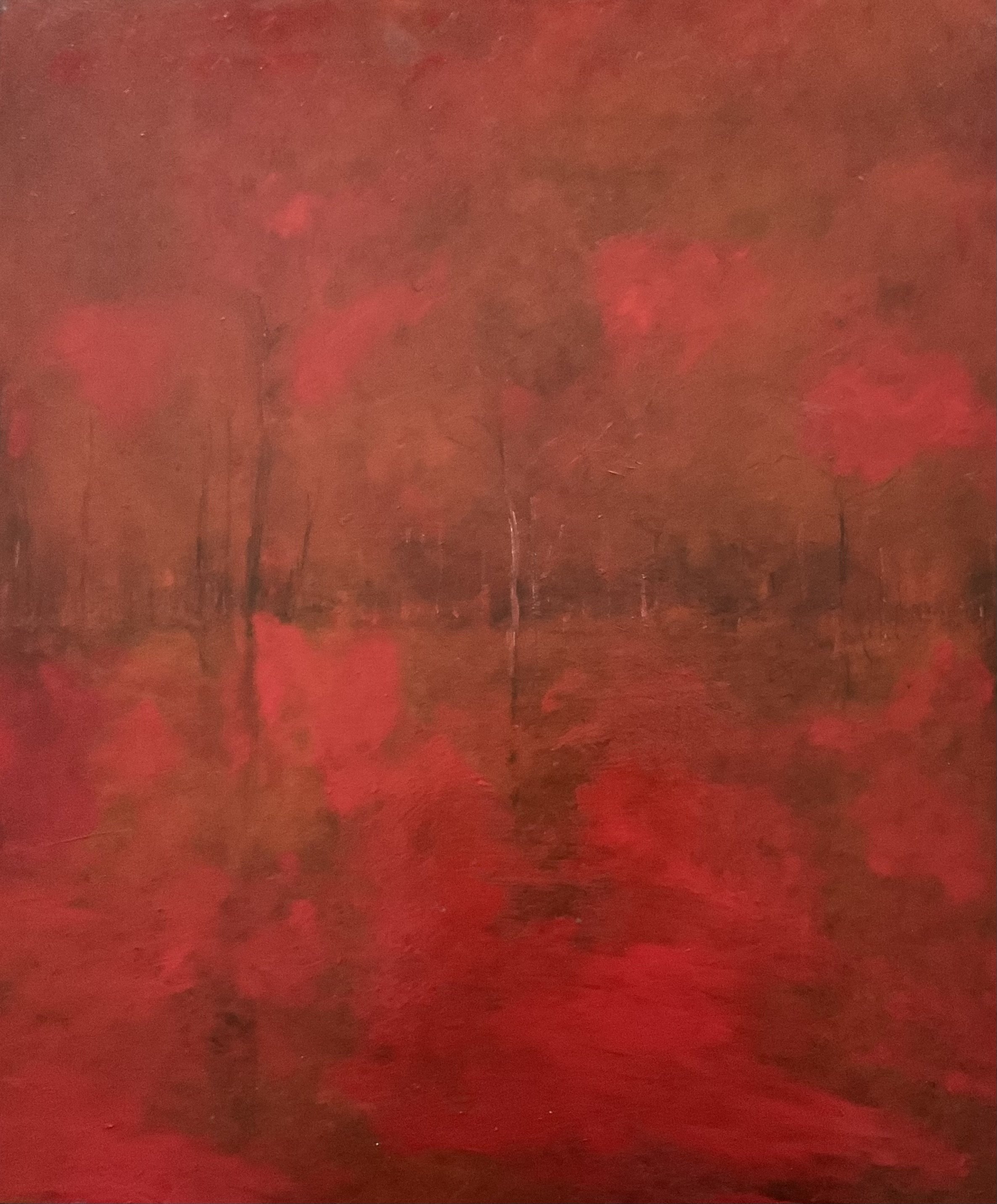 Autumn Ember Abstract Oil Painting
