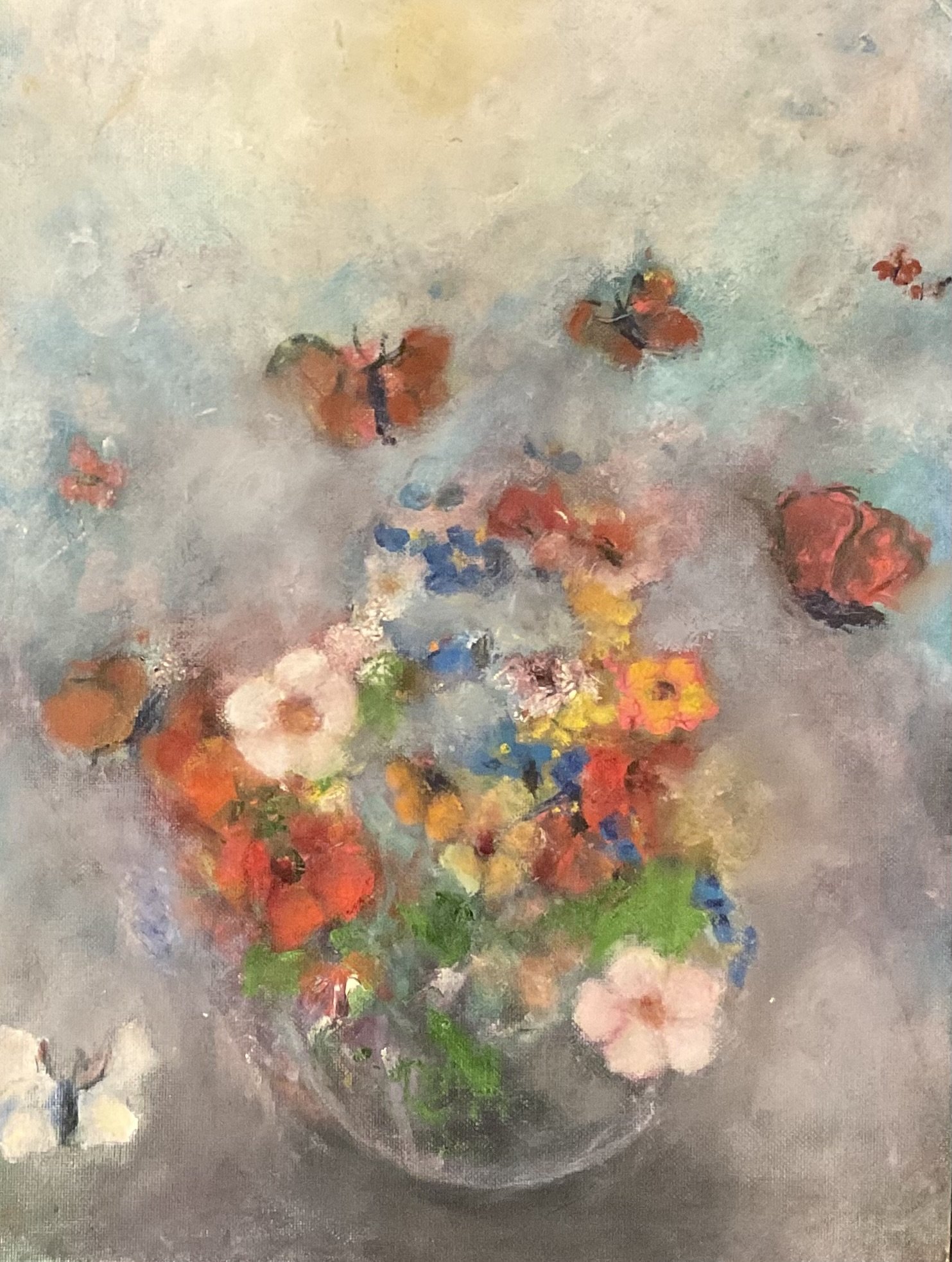 Floral Enchantment: Hand-Painted Oil Painting
