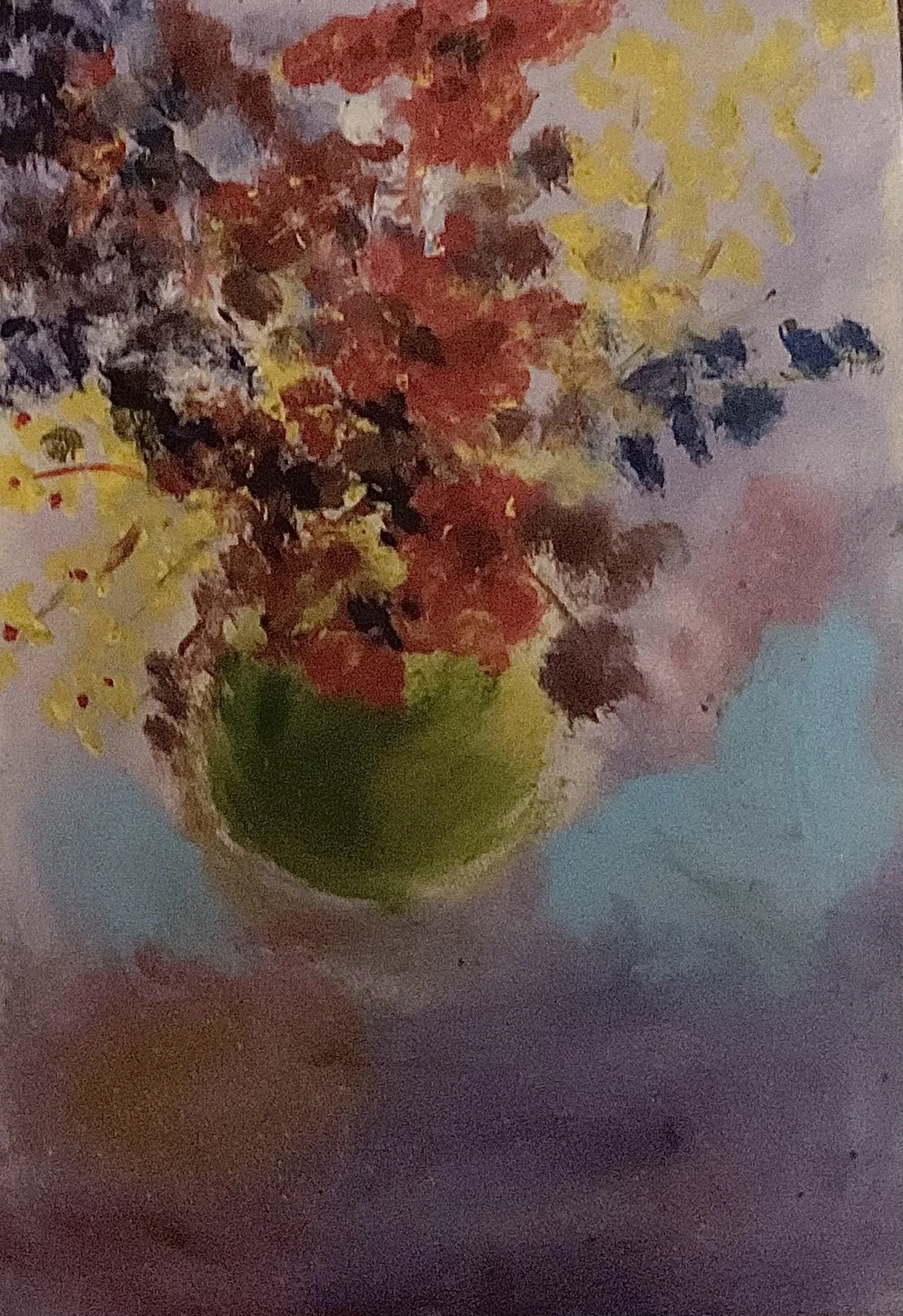 Vibrant Abstract Floral Oil Painting