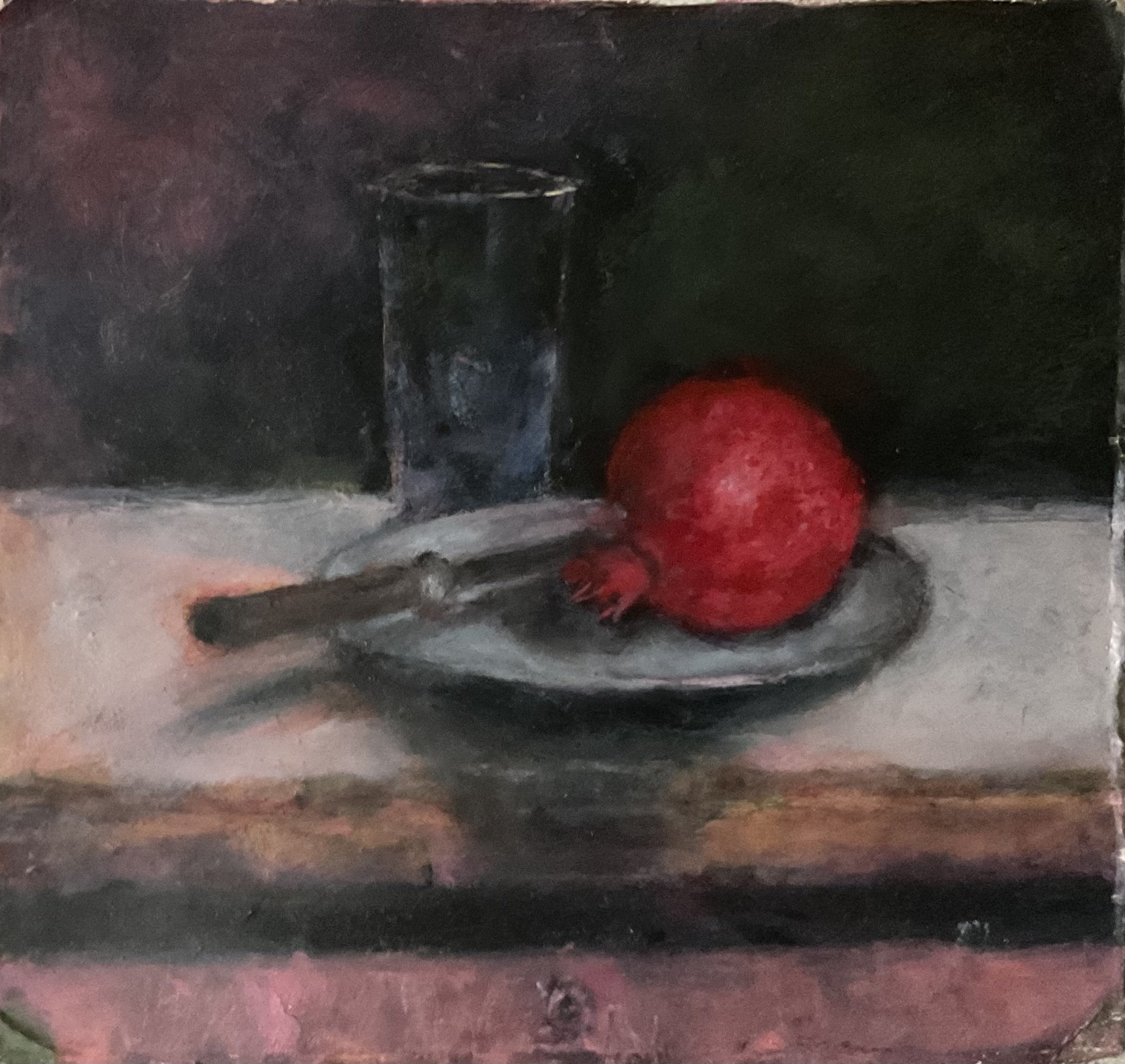 Still Life Oil Painting of Pomegranate