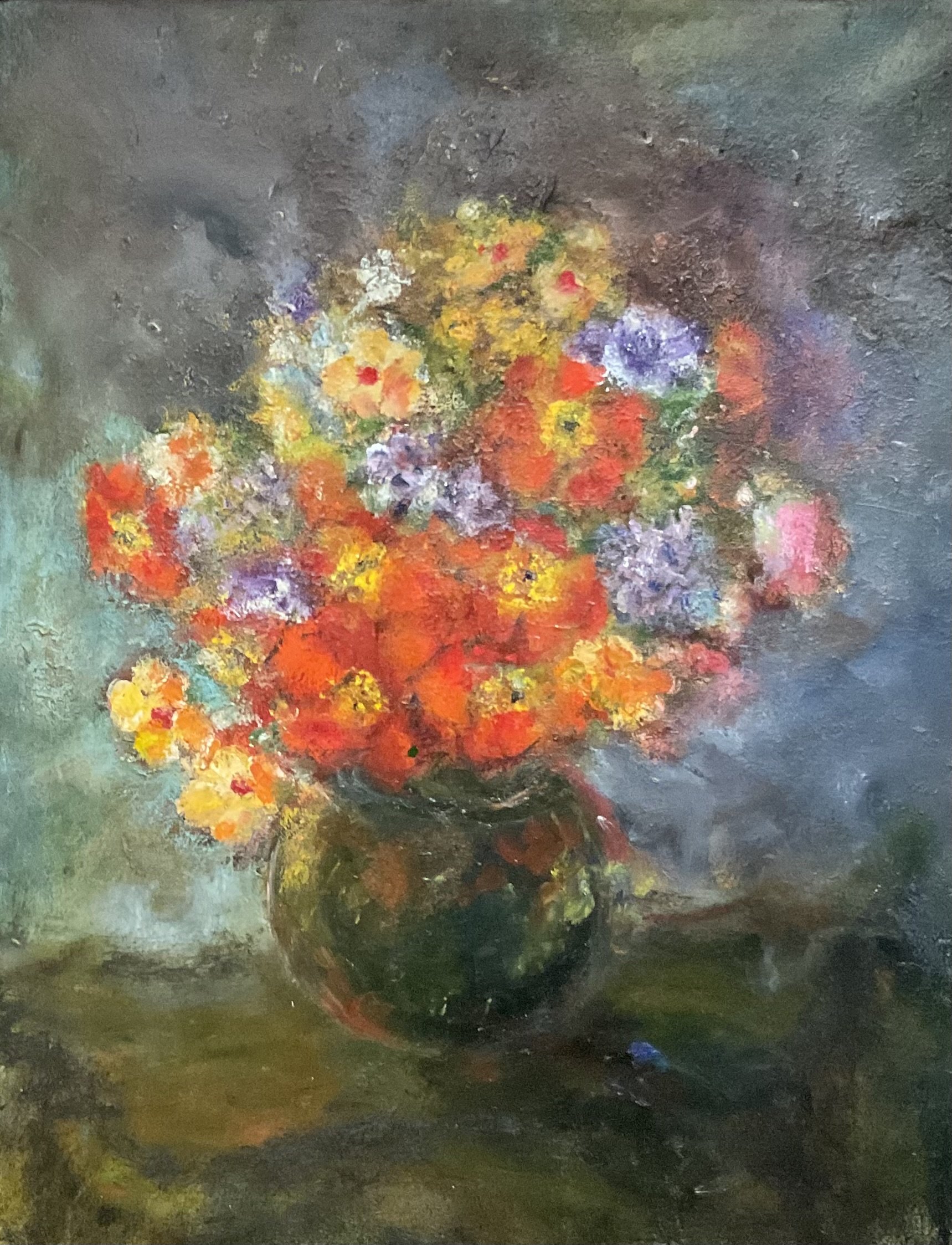 Rich Garden Blooms Oil Painting