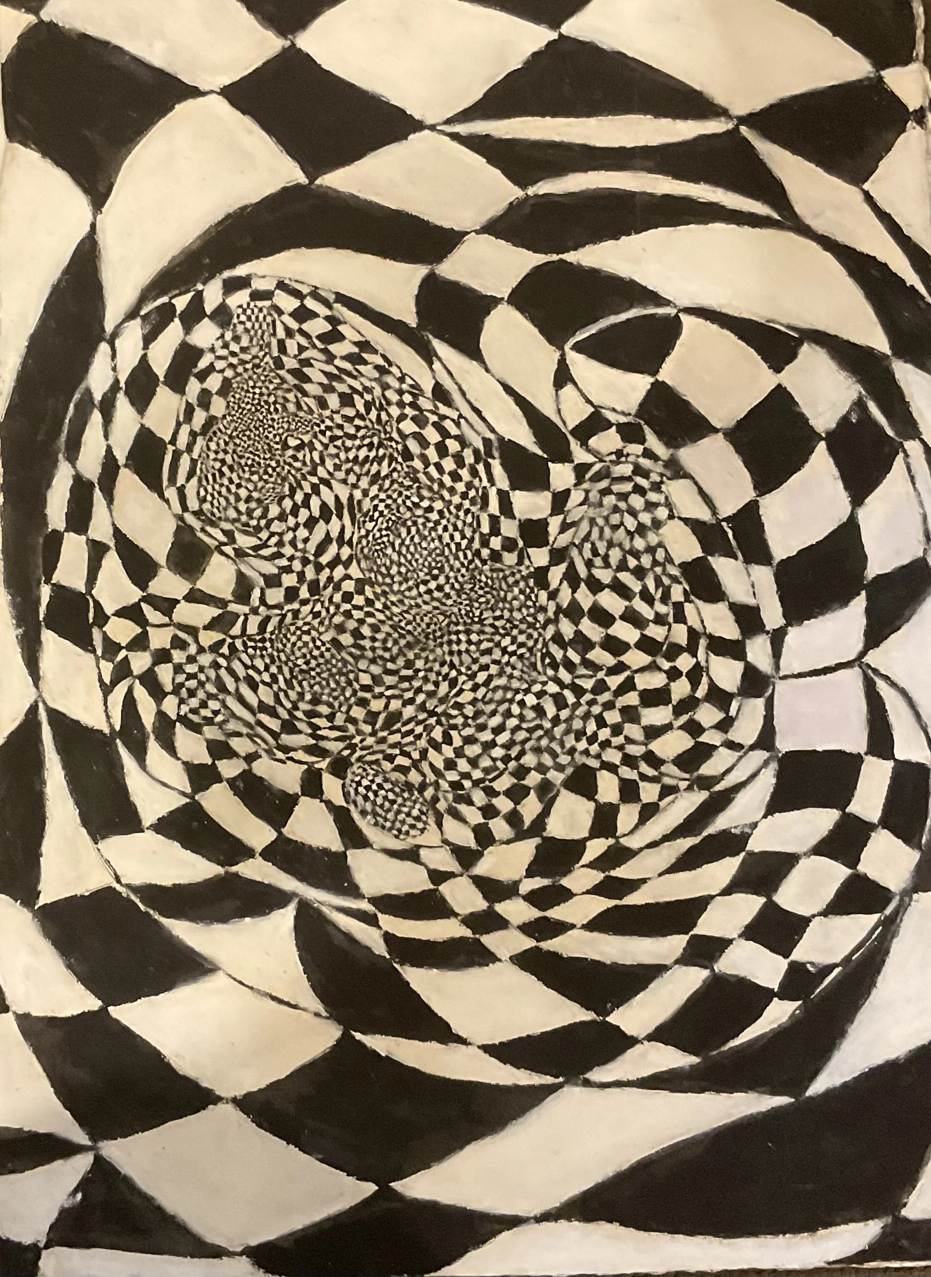 Hypnotic Swirls Abstract Oil Painting