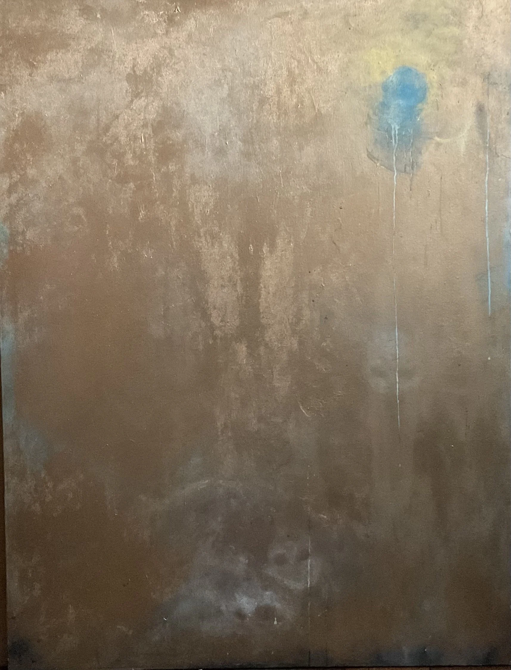 Golden Serenity: Abstract Oil Painting