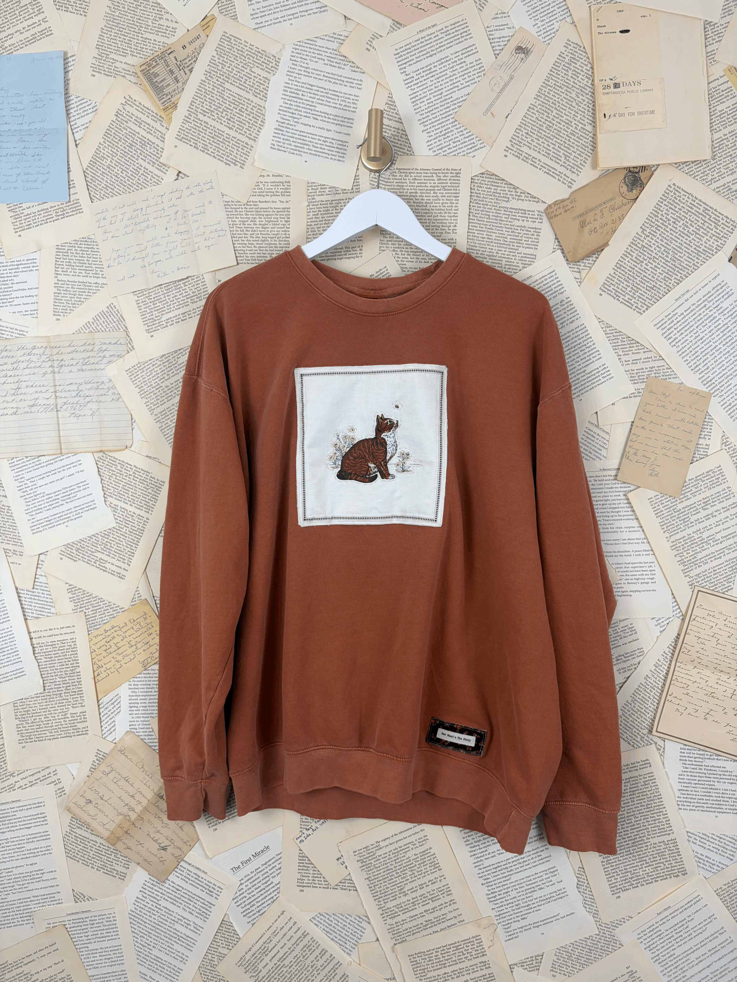 Orange Cat Sweatshirt - X-Large