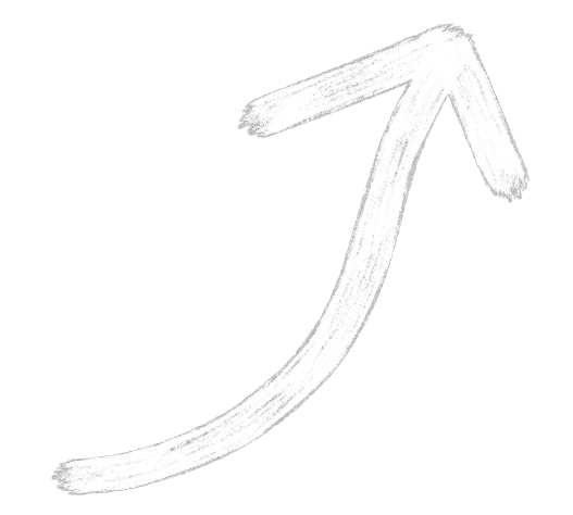 White upward arrow on black background