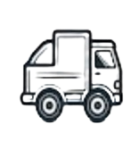 Icon of a delivery truck with a clipboard or document on the side.