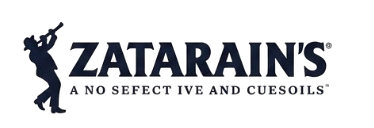 Zatarain's logo with text and a man playing musical instrument
