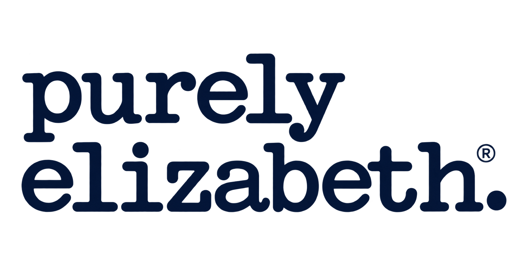 The Purely Elizabeth logo in dark blue text with a registered trademark symbol.