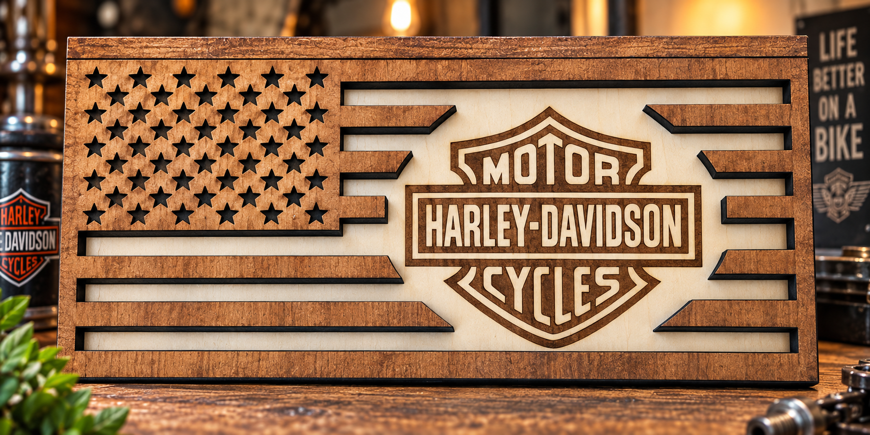 HandcrafAmerican Flag | Laser-Cut Sports & Specialty Wall Décor | Multiple Designs Available
