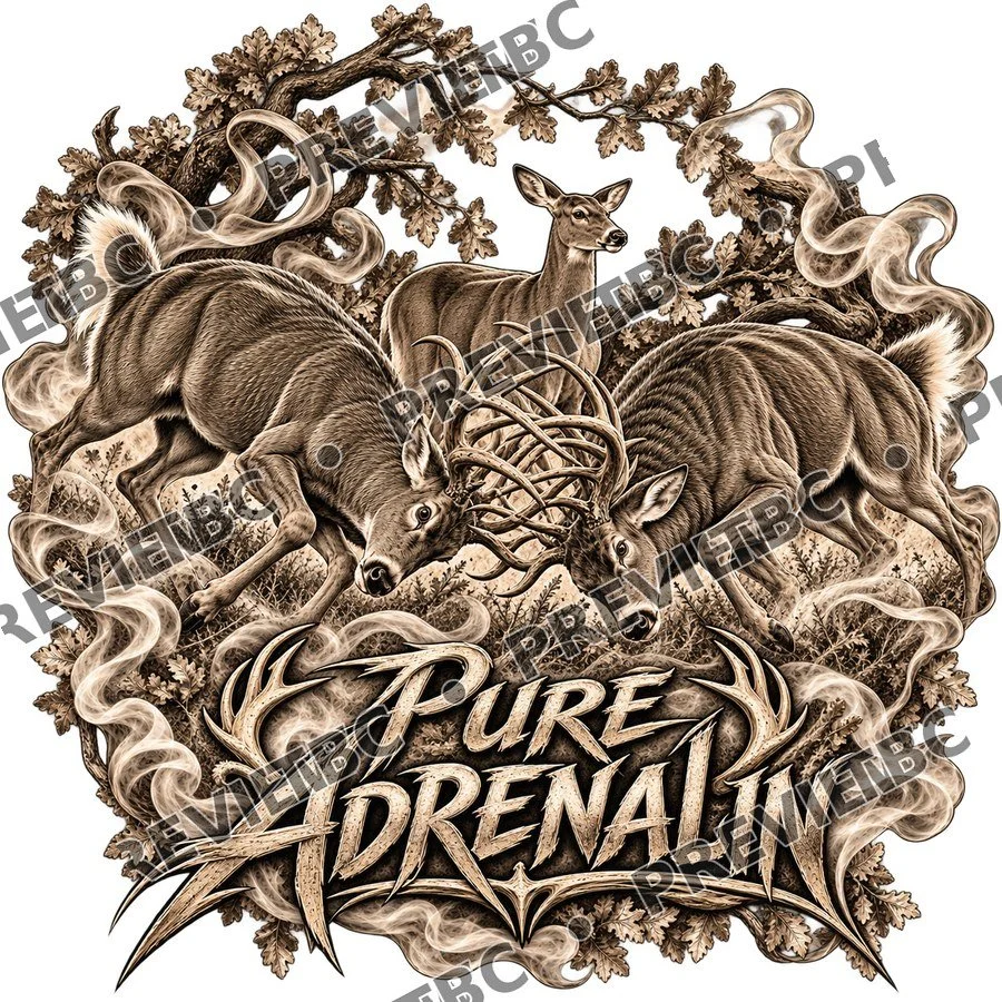 Pure Adrenalin – Whitetail Bucks 12×12 CNC Relief