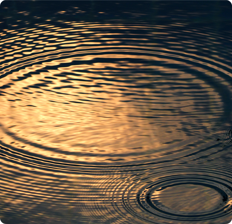 Sunlight reflecting on water with ripples.