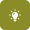 Light bulb icon on a green background