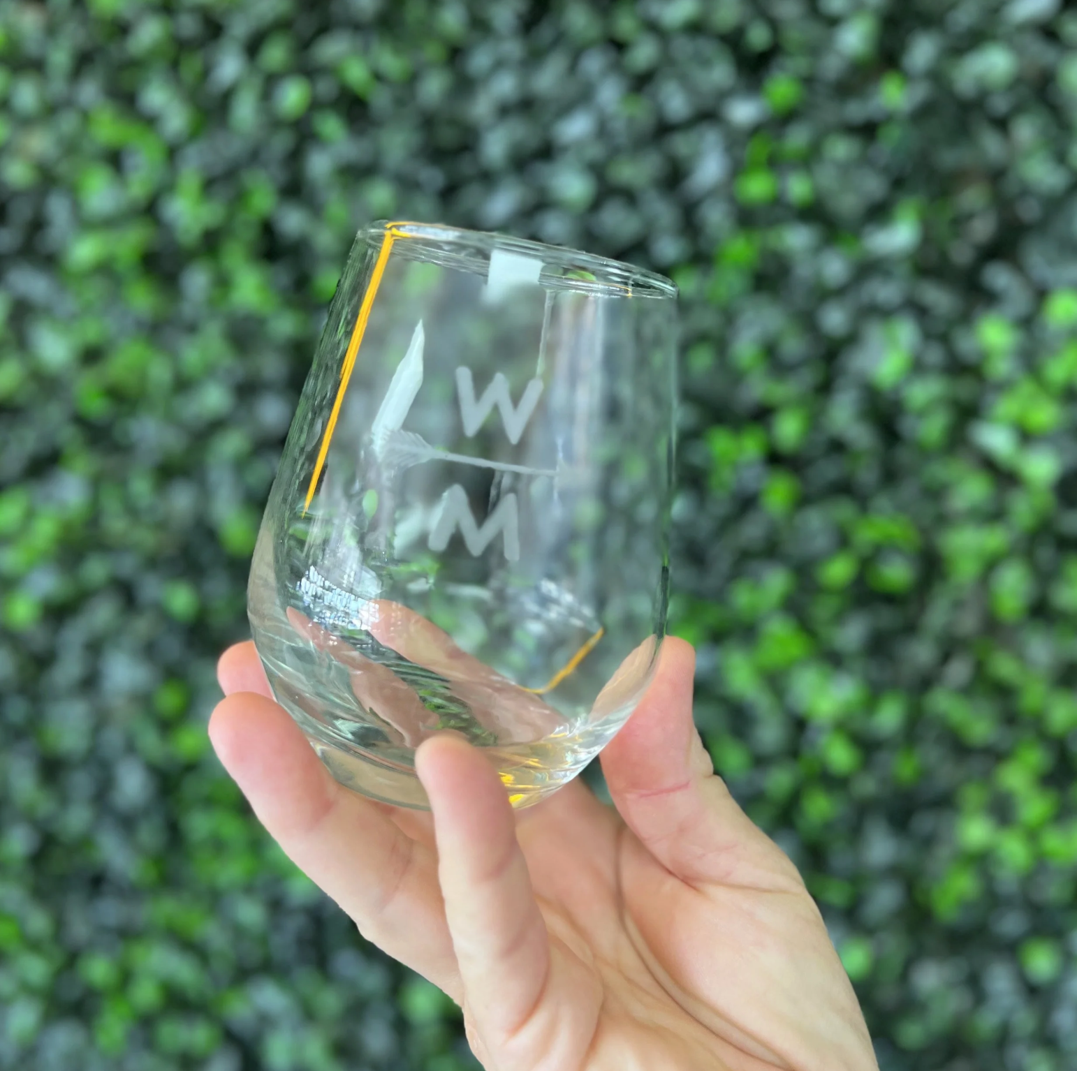 Stemless W+M Wine Glass