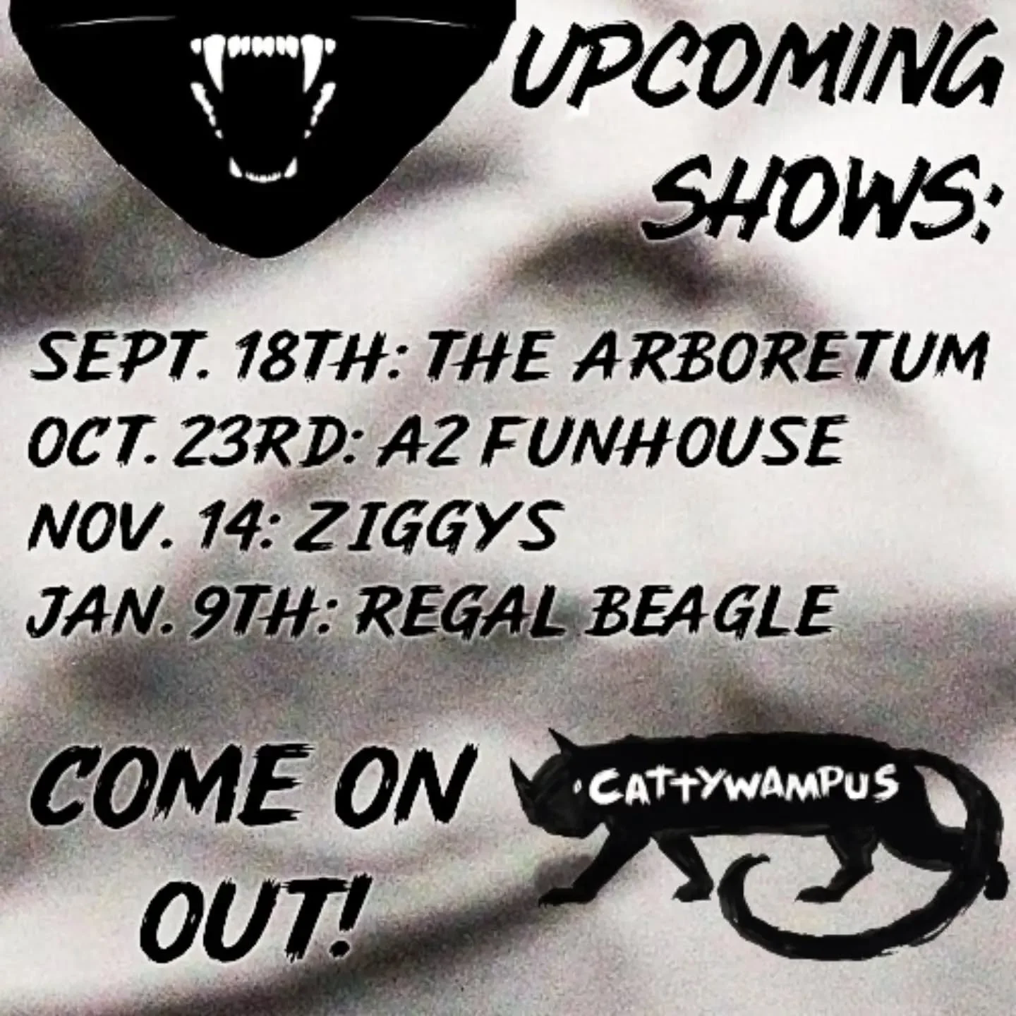 The updated future shows list. Come on out!